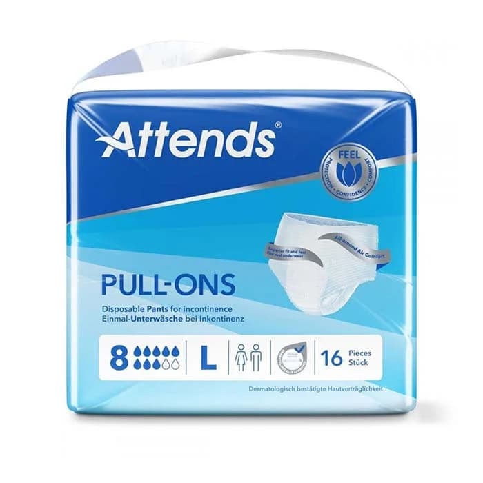 Attends Pull Ons 8 Large 16's Incontinence Adult Diapers - Medibay