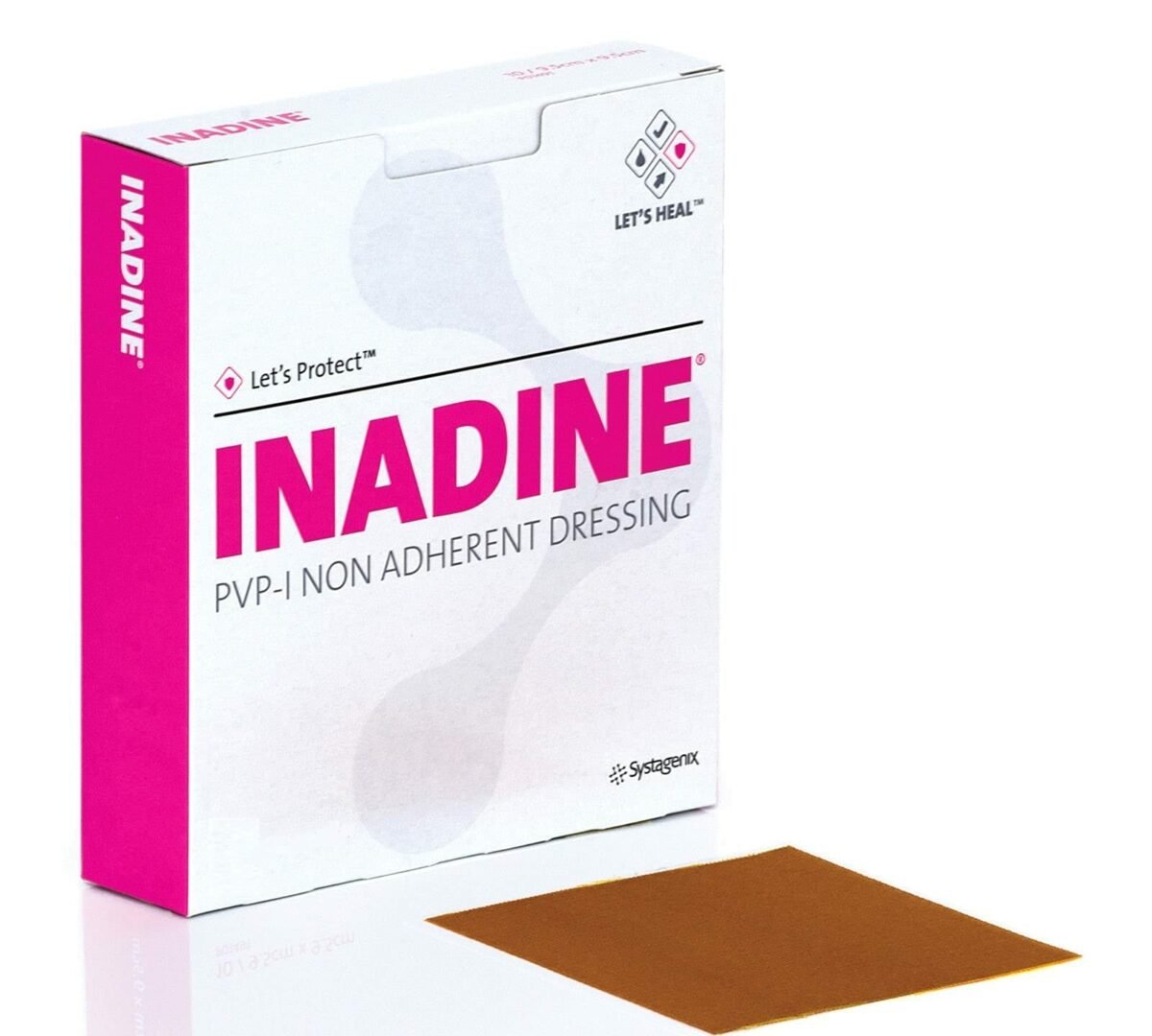 inadine5x5x5 Inadine 5cm x 5cm x5 Non-Adherent Wound Dressings, Povidone-Iodine, Antimicrobial - Image 1