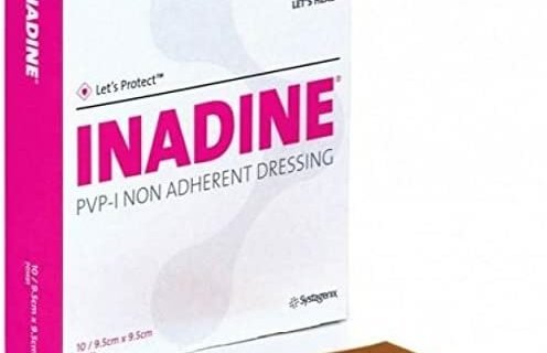 Inadine 9.5cm x 9.5cm x20 Non Adherent Wound Dressings, POV-Iodine, Antimicrobial
