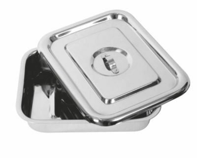 Stainless Steel Instrument Tray With Cover, Large