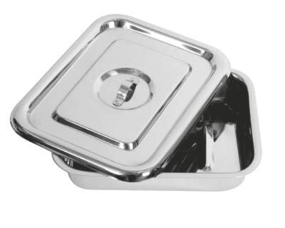 Stainless Steel Instrument Tray With Cover, Medium