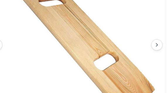 DMI Transfer Board made of Heavy-Duty Wood for Patient, Senior and Handicap Move Assist and Slide Transfers, Holds up to 440 Pounds, 2 Cut out Handle, 24 x 8 x 1