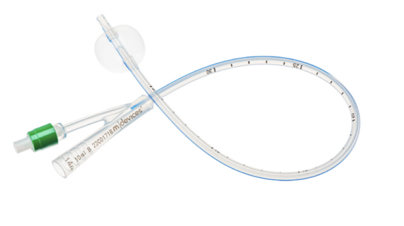 Silicone Foley Catheter, Green, Fr14