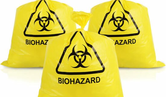 Biohazard Medical Waste Garbage Bag, Yellow (90cm x 110cm)