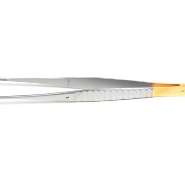 Dissecting Forcep with Scraper End, Gold Tip, 18cm