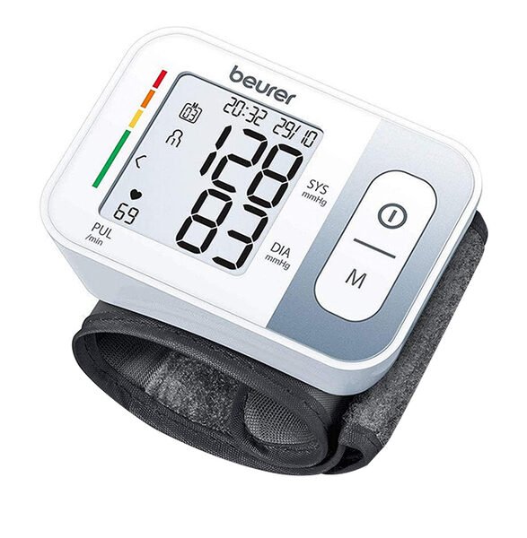 Beurer BC 28 Wrist Blood Pressure Monitor, White/Grey