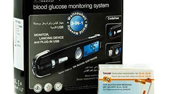 Beurer GL50 3 in 1 Blood Glucose Monitor with 50 Strips, Black