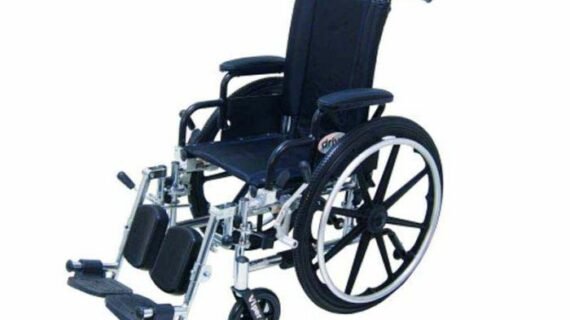 Drive DeVilbiss Viper Pediatric Wheelchair With Elevating Leg Rests, 14" Seat